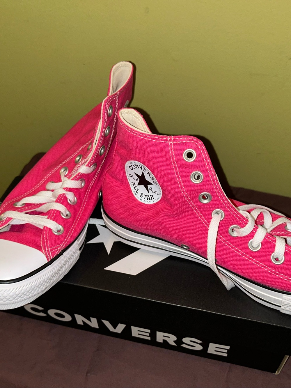 Converse Pink High Top All Star Sneakers